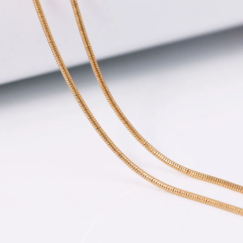 MxGxFam(45 см/50 см/60 см* 1 мм) золотой цвет 18 k крошечные цепочки в виде змеи для сочетающихся подвесок