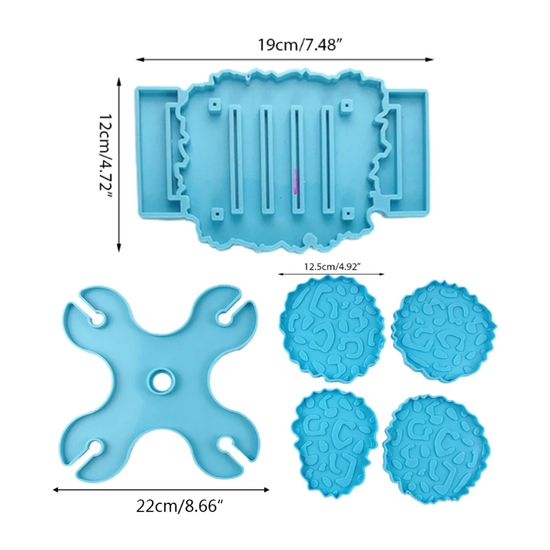 

6 Pcs/Set Wine Rack Epoxy Resin Mold Cup Holder Coaster Silicone Mould DIY Tools T5UF