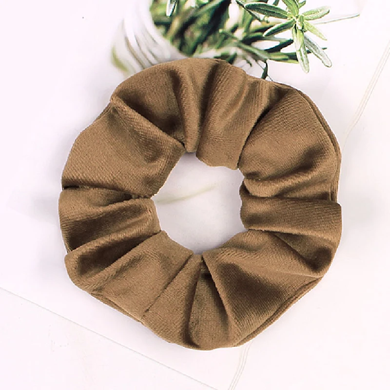 Резинка для волос женская замшевая однотонная |