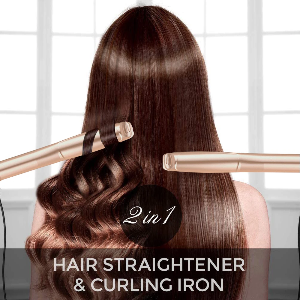 Профессиональный Выпрямитель для волос щипцы завивки 2 в 1 турмалин Керамика