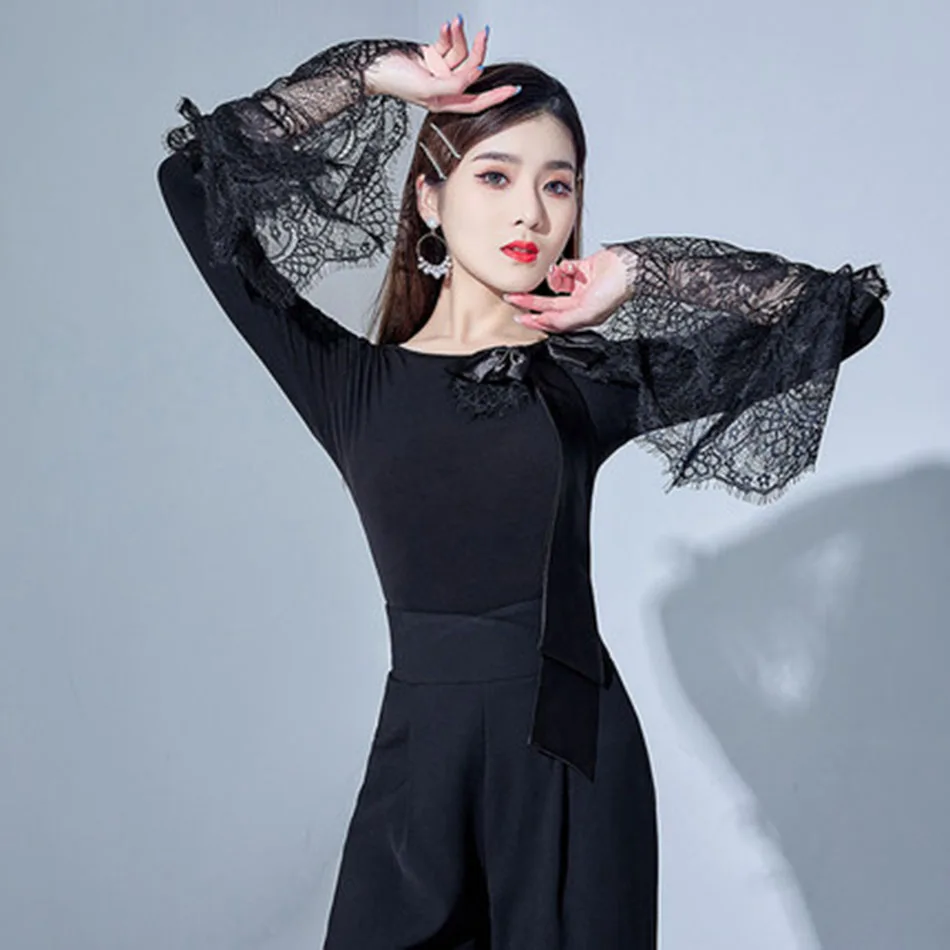 Женские топы для латиноамериканских танцев L21257A кружевные дизайнерские женские