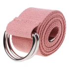 Ремень холщовый с двойной пряжкой-кольцом для девочек и мальчиков-подростков, однотонный