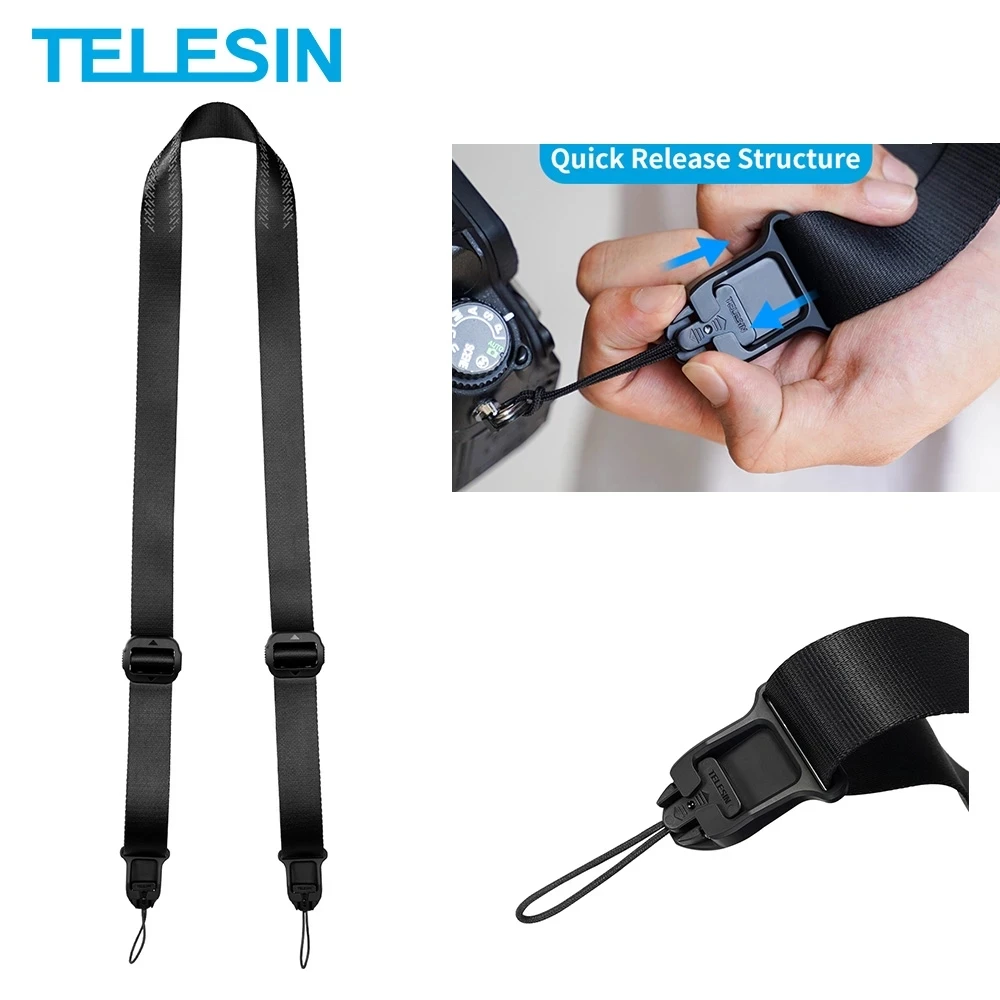 

TELESIN DSLR Регулируемый ручной ремешок для камеры быстросъемный Многофункциональный ремешок на шею, через плечо нейлон для Sony A9 Zv1 Nikon