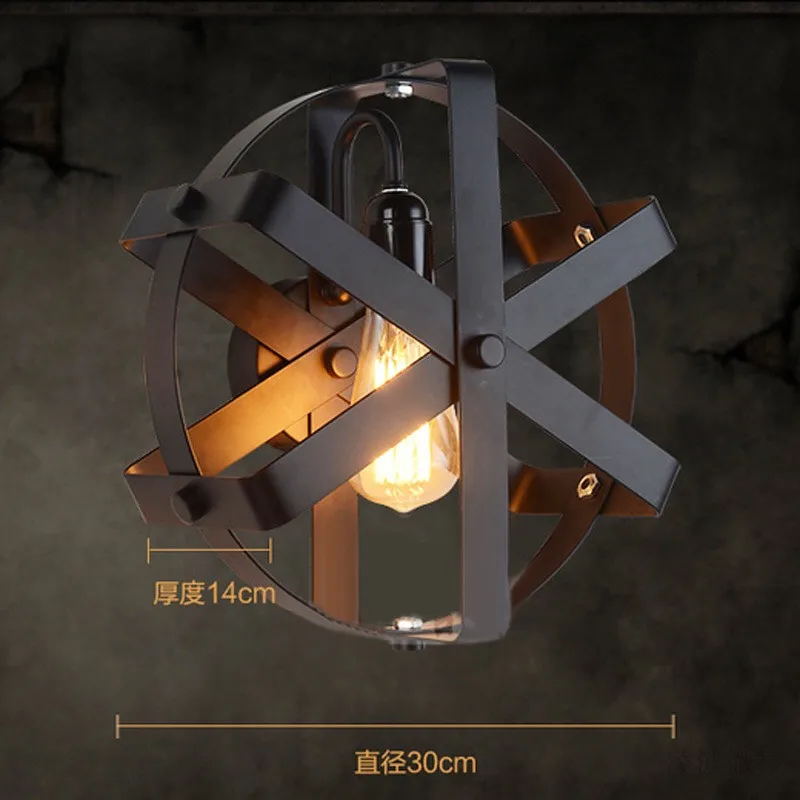 

Industrial American style wall lamp corridor European style antique wall lamp individual creativity iron windmill chandelier