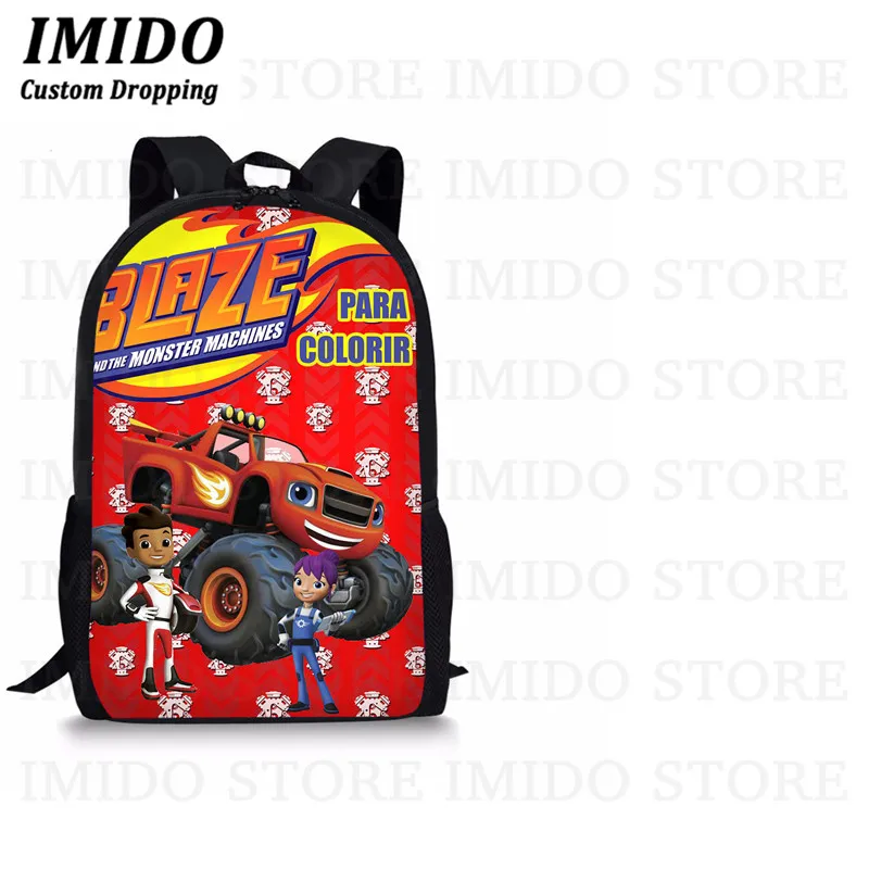 IMIDO Blaze And The Monster Machines, школьные рюкзаки, 3 шт., детские школьные ранцы для мальчиков и девочек, детские сумки с мультяшными рисунками - Цвет: as picture