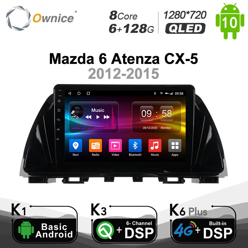Автомобильный радиоприемник 6G + 128G Ownice Android 10 0 4 Гб 64 ГБ 2 Din GPS навигатор для Mazda 6 Atenza