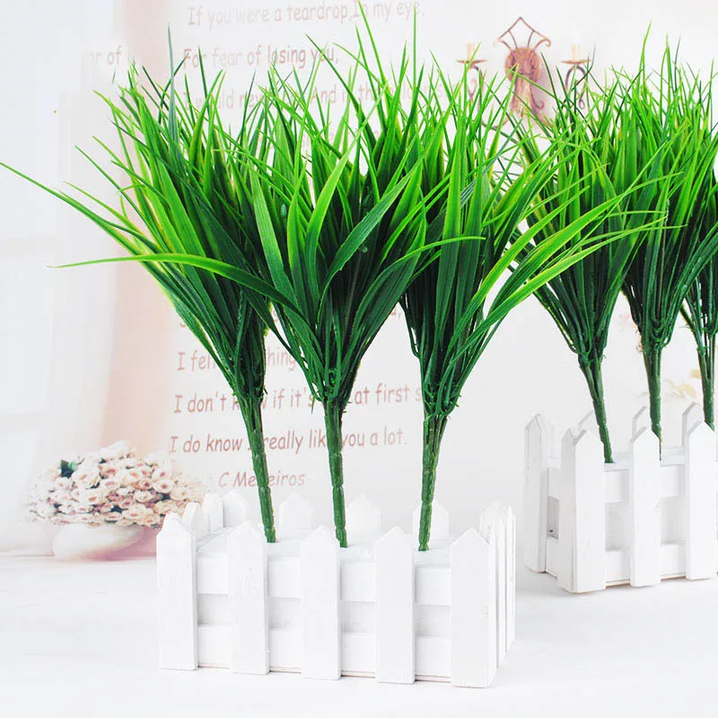 

7 Stems artificial plant simulation green fern grass persian leaves flower bouquet potted green plants home wedding decoration