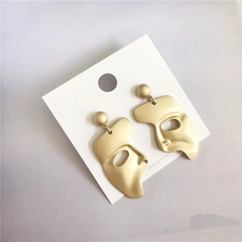 Винтажные крупные броши серьги в комплекте золотистые металлические