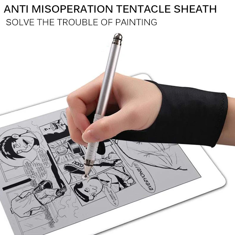 Two-fingers Artist Anti-touch Glove for Drawing Tablet Right and Left Hand Anti-Fouling ipad Screen Board | Компьютеры и офис