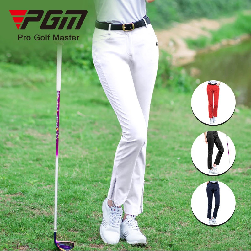 PGM New Arrival Spring Summer Golf Sportswear Women's Elastic Waist Quick Drying Zipper Trouser Leg Golf Ninth Pants