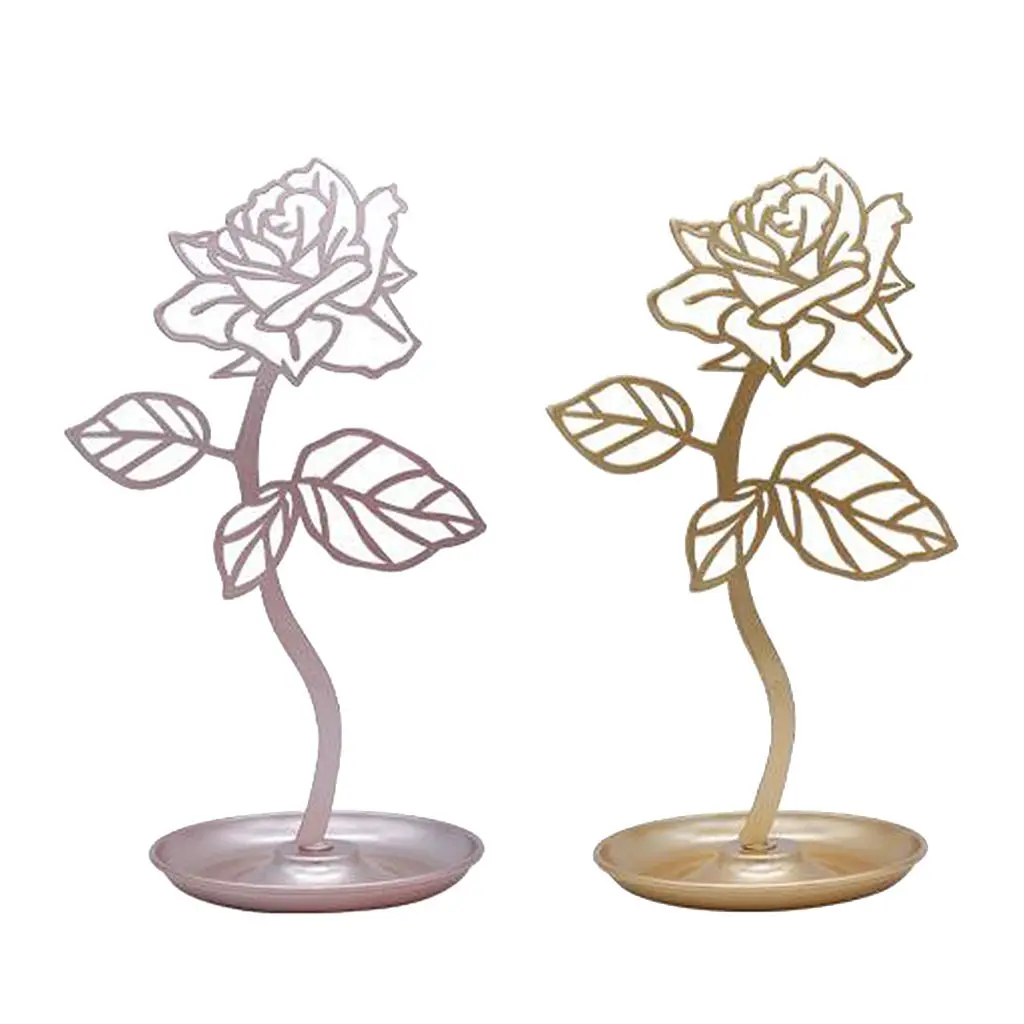 

Fashion Rose Flower Style Earring Holder Stand Organizer Jewelry