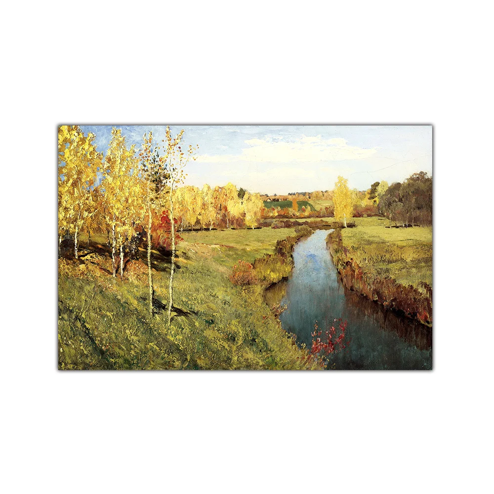 Цитон Левитан Исаак Илич Golden Золотая осень Canvas холст картина маслом