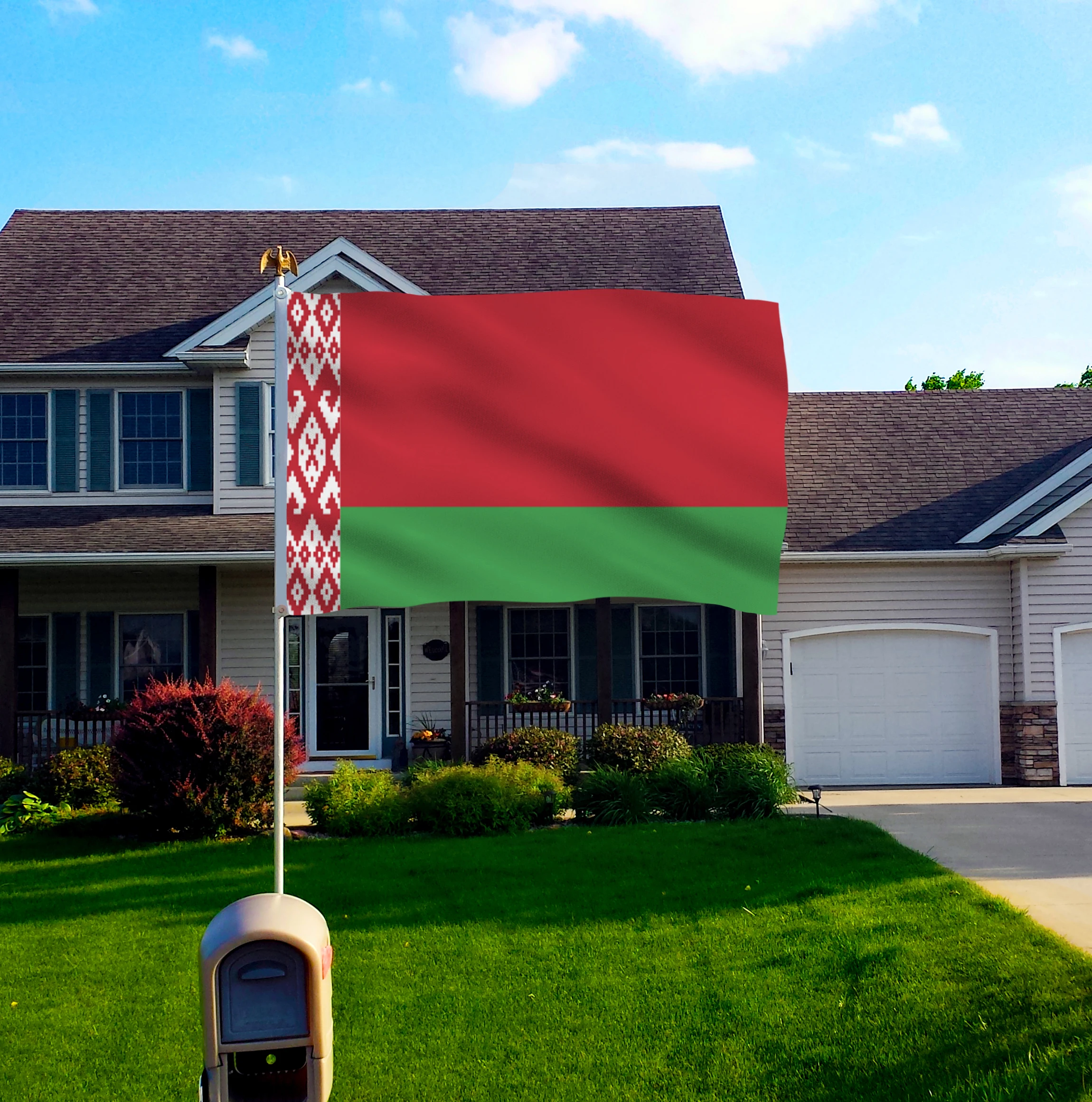 DFLIVE Belarus Country Flag 3x5 FT Printed Polyester Fly 90x150 CM Belorussian BY National Banner | Дом и сад