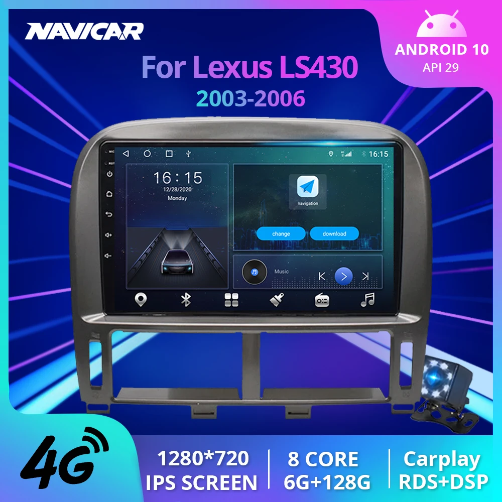 

Автомагнитола NAVICAR, 2Din, Android 2003, для Lexus LS430 2006-, GPS-навигация, стереоприемник, автомобильное радио, автомобильный мультимедийный плеер IGO