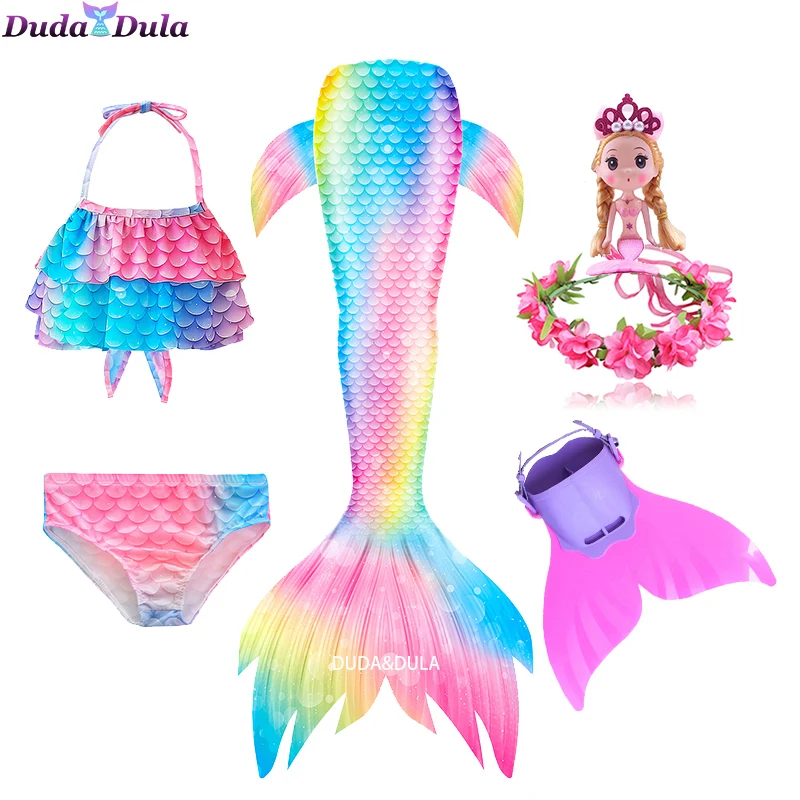 

Fancy Mermaid tails Little Mermaid Tail Costume Swimmable Monofin Bikini Bathing Swimsuit Mermaid Tails Swimming Cosplay Add Fin