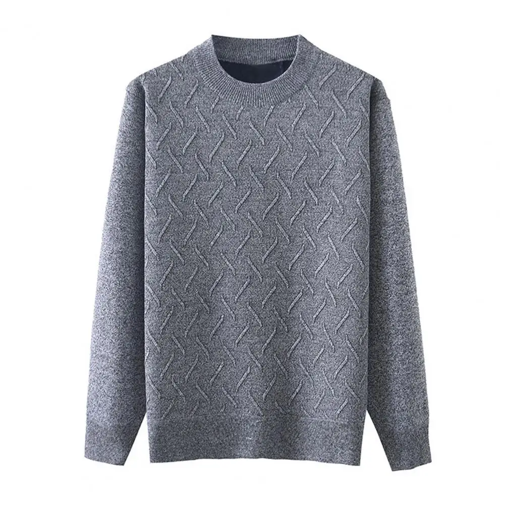 

50% Hot Sale Men Sweater Solid Color Plush O Neck Pullover Spring Sweater for Daily Wear