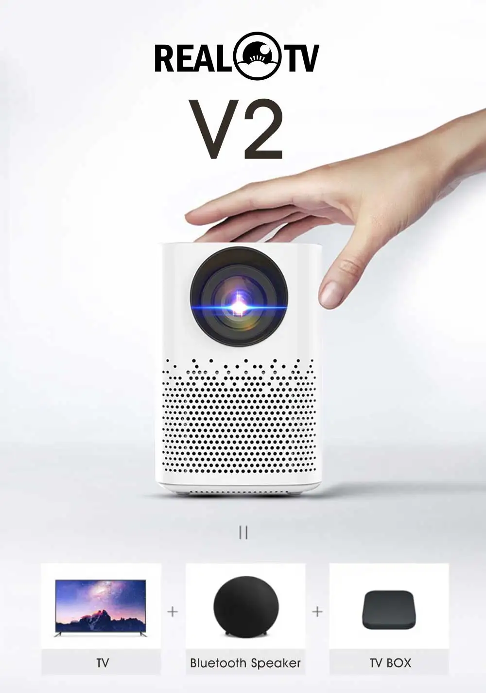Led-проектор REAL TV V2 Full HD 1080p 4500 лм Bluetooth-динамик домашний кинотеатр HDMI-совместимый USB