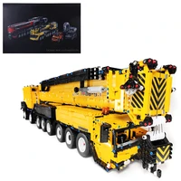 customized 7068pcs moc small particles 120 2 4g rc mobile all terrain crane building blocks construction vehicle bricks toys