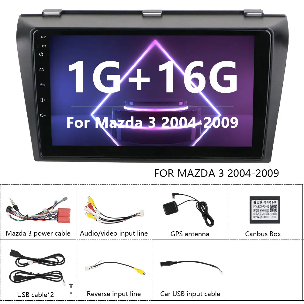 Car Radio Player Camecho 2din автомобильный мультимедийный MP5 плеер Android 8,1 автомобильный DVD gps Радио стерео 1G 16G Автомобильный аудио Радио стерео для Mazda 3 2004-2009 - Цвет: Car Radio Player
