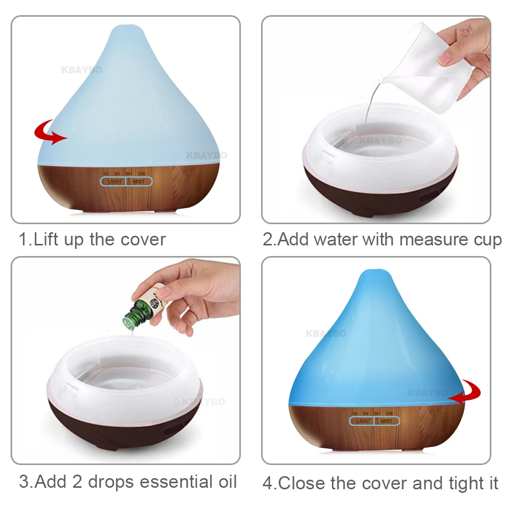 300 мл ультразвуковой увлажнитель с эфирными маслами ароматерапии прохладного