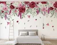 custom photo mural wallpaper 3d modern minimalist hand painted retro rose flower tv background wall