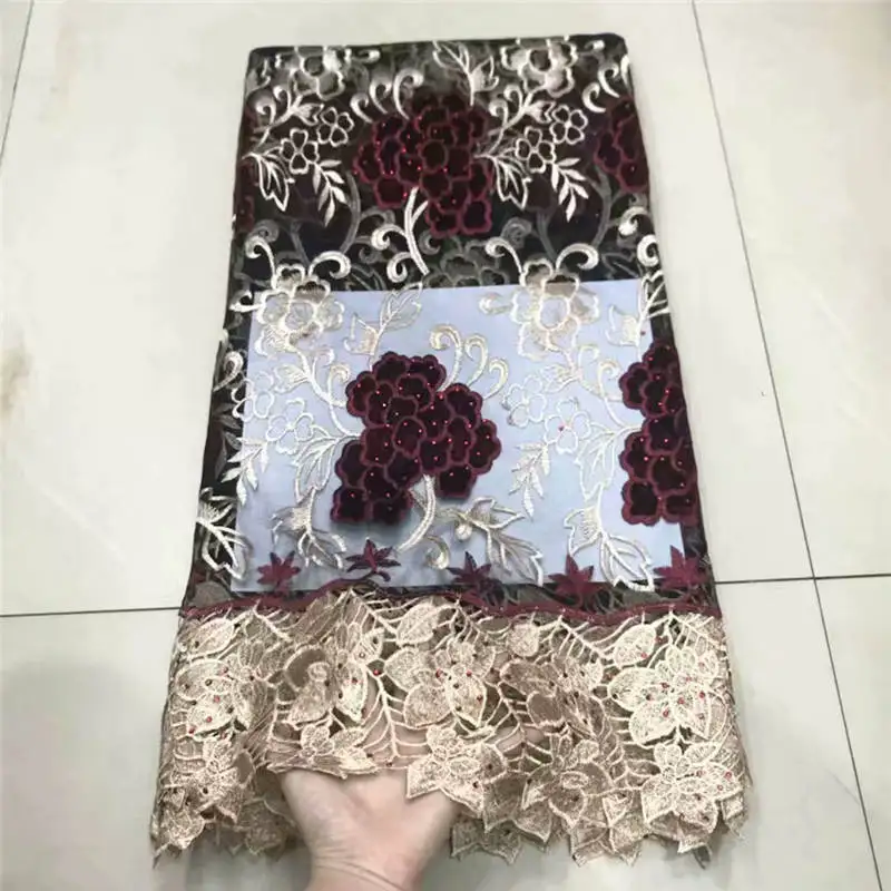 2019 последние французские нигерийские кружевные ткани розового цвета высокого