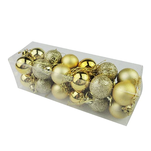 24PCS Gold 24 шт./лот 30 мм Рождественская елка Декор шар-безделушка рождественские вечерние Висячие шар, украшение, декор для рождественские украшения для дома подарок - Цвет: 24PCS Gold