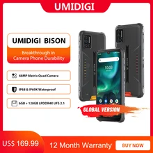 Смартфон UMIDIGI BISON IP68/IP69K защищенный, четыре камеры 48 МП, экран 6,3 дюйма FHD +, 6 ГБ + 128 Гб, NFC, Android 10