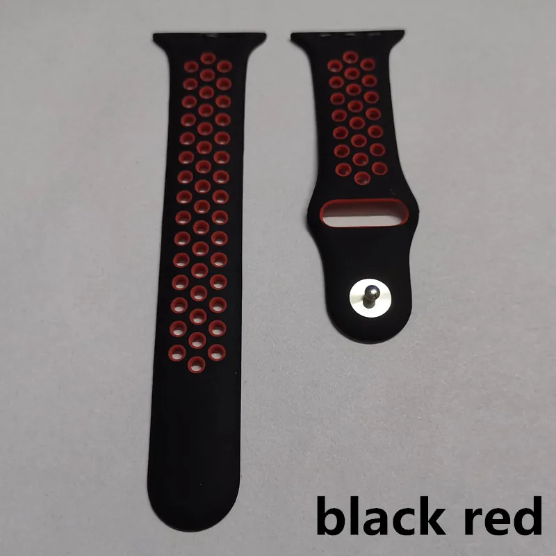 black red Универсальный ремешок 42/44 мм для умных часов F8 и часов 1-4 поколения часов - Цвет: black red