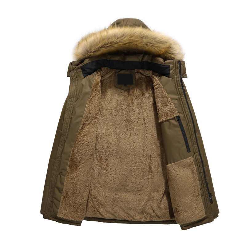 MANTLCONX Men Winter Wool Jackets Coats Thick Cotton Casual Fashion Man Parkas Large Size Jackets Jaqueta Outwear Coat Men