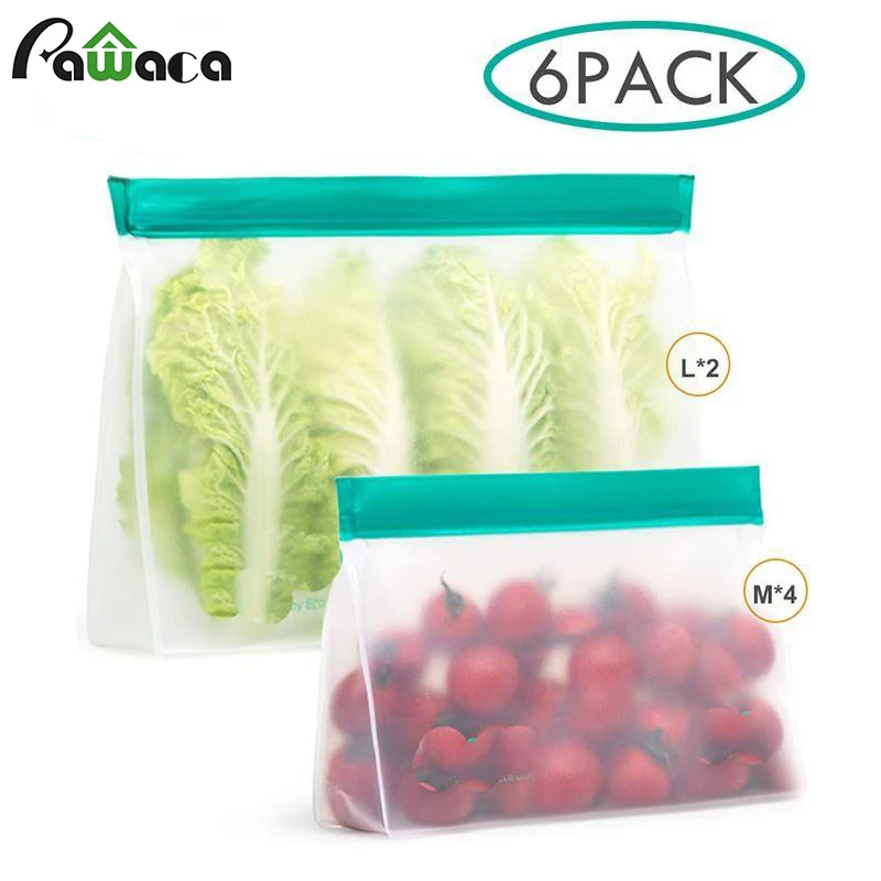 6 шт многоразовые пакеты для хранения без бисфенола морозильной камеры