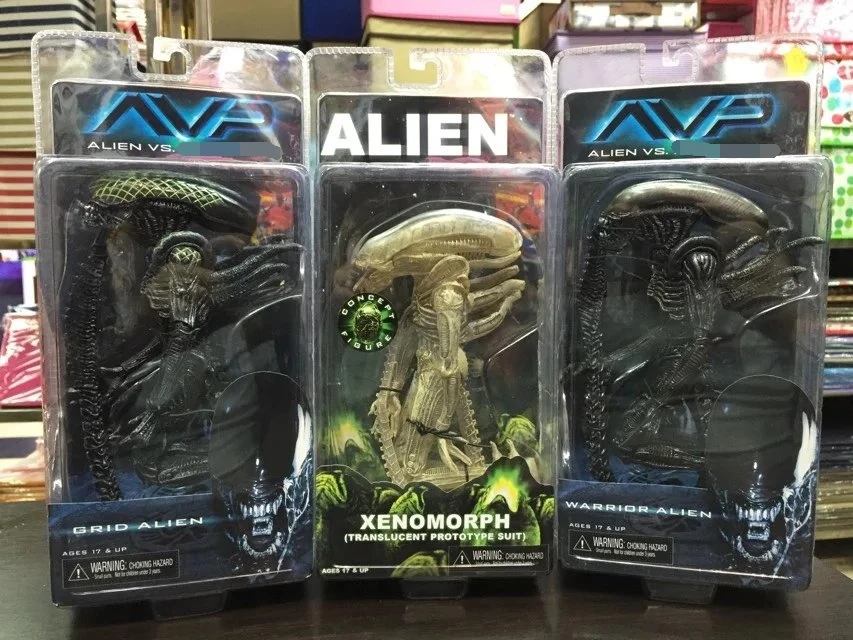 Инопланетянин NECA vs Predator AVP Grid Alien Xenomorph полупрозрачный прототип костюма воин инопланетянин фигурка Коллекционная модель игрушки