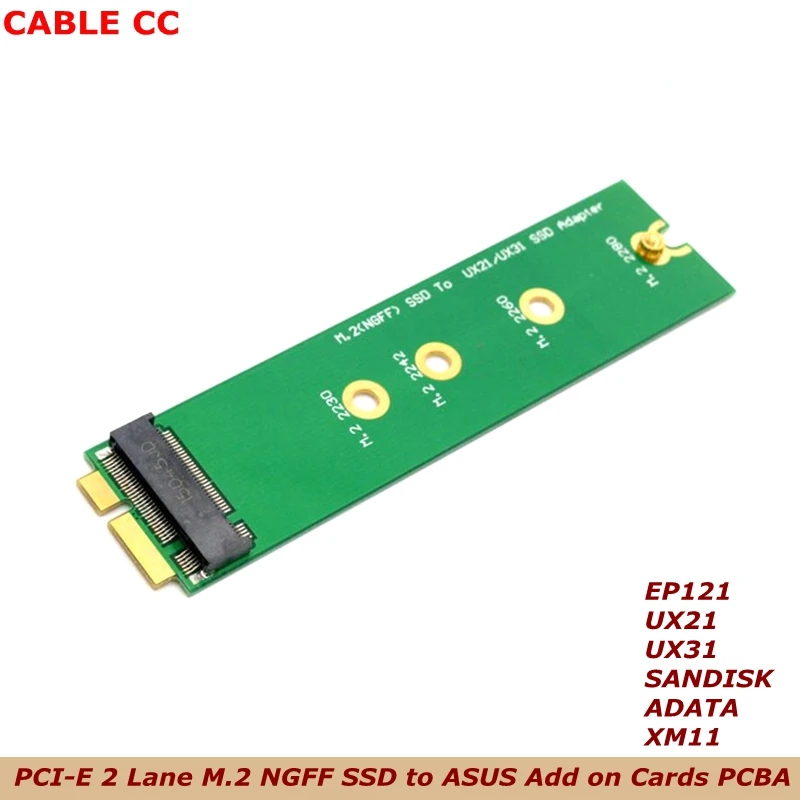 PCI E 2 Lane M.2 NGFF 30 мм 42 SSD для ASUS EP121 UX21 UX31 SANDISK ADATA XM11 плата PCBA|Компьютерные кабели и