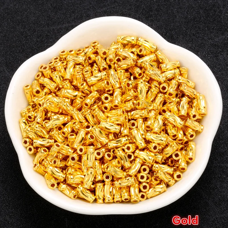 Латунные короткие резные трубки блестящие бусины-разделители для браслетов