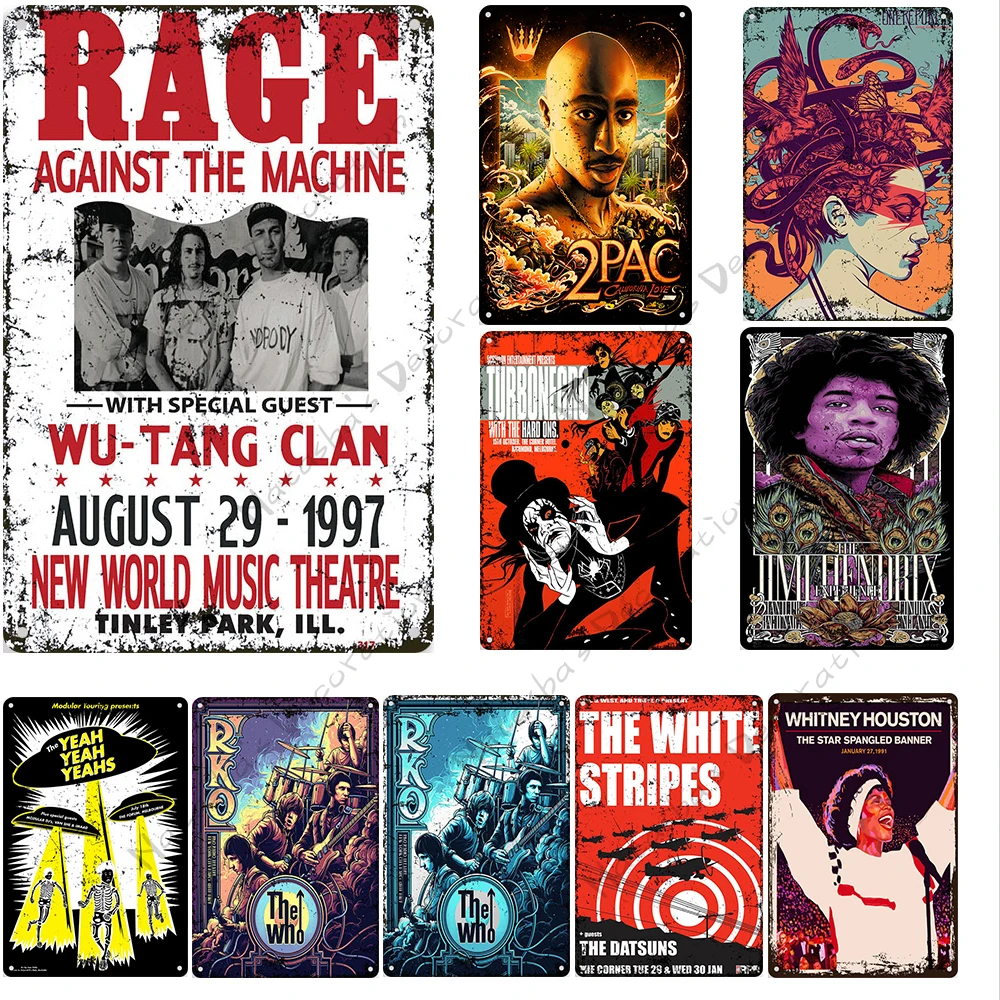 Рок металлический знак музыкальный альбом ВИНТАЖНЫЙ ПЛАКАТ ржавая Группа Знак