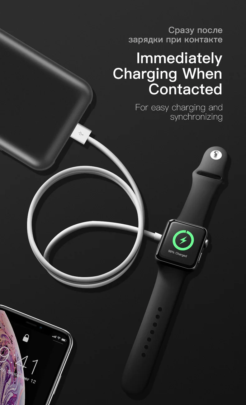 Магнитная Беспроводная зарядная док-станция для Apple watch series 5 для Apple Watch series 1 2 3 4. 38, 42, 44 мм кабель для зарядки часы OS6