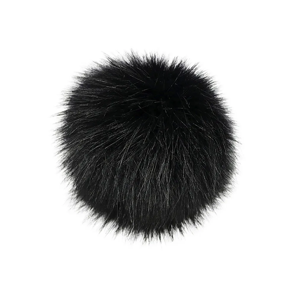 

Women DIY Knitting Pompon Natural Fur Hats keychain Accessires-Faux Fake Fur Pom Pom Ball With Elastic Band Pompony Do Czapek