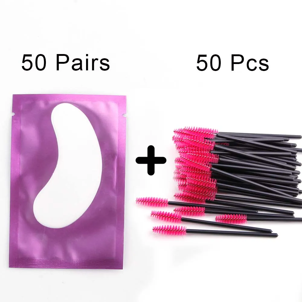 purple set5 100 шт накладки для наращивания ресниц бумажные накладки наклейки "ресницы" обертывание с 50 шт одноразовая щетка для ресниц наращивание ресниц инструменты - Цвет: purple set5