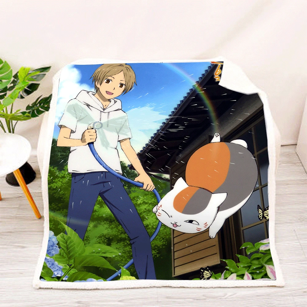 Нацумэ одеяло книги друзей 3D полностью печатное носимые Взрослые/Дети Флисовое