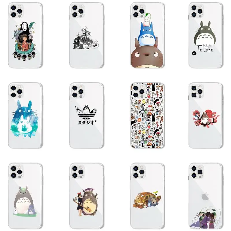 

Cartoon Studio Ghibli Spirited Away Phone Case Transparent for iPhone 7 8 11 12 13 s mini pro X XS XR MAX Plus