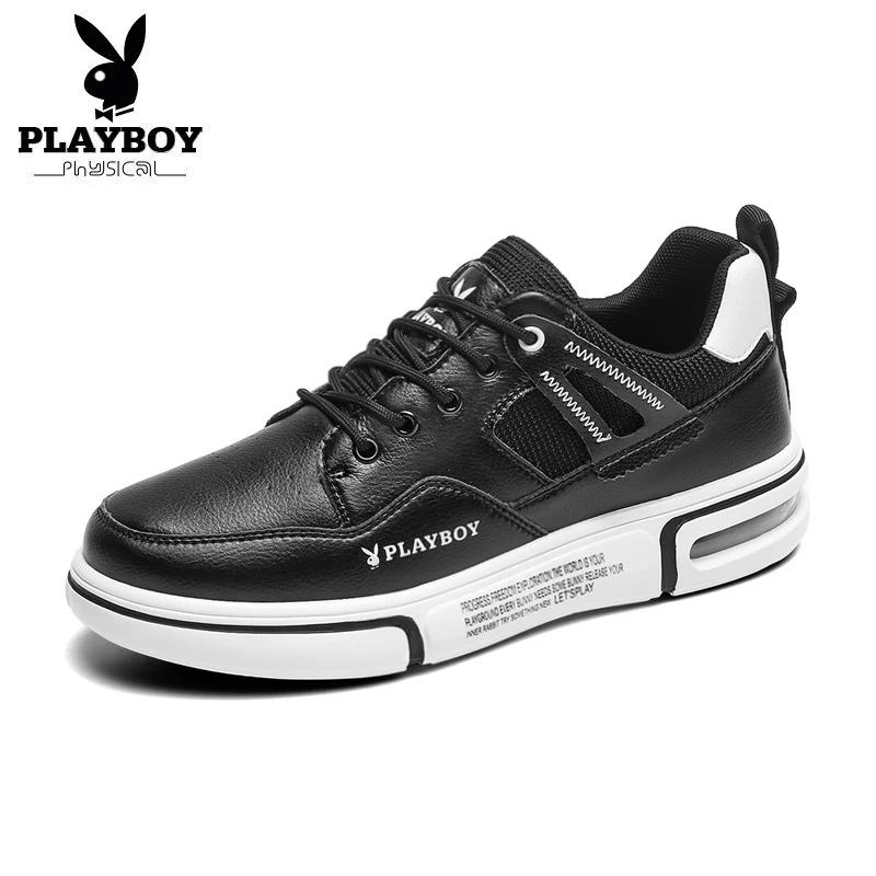 PLAYBOY/Новинка; модная мужская повседневная обувь; сезон весна-осень; Мужская обувь; мужская кожаная обувь; мужская обувь на плоской подошве; Zapatillas; PL615097 - Цвет: Черный