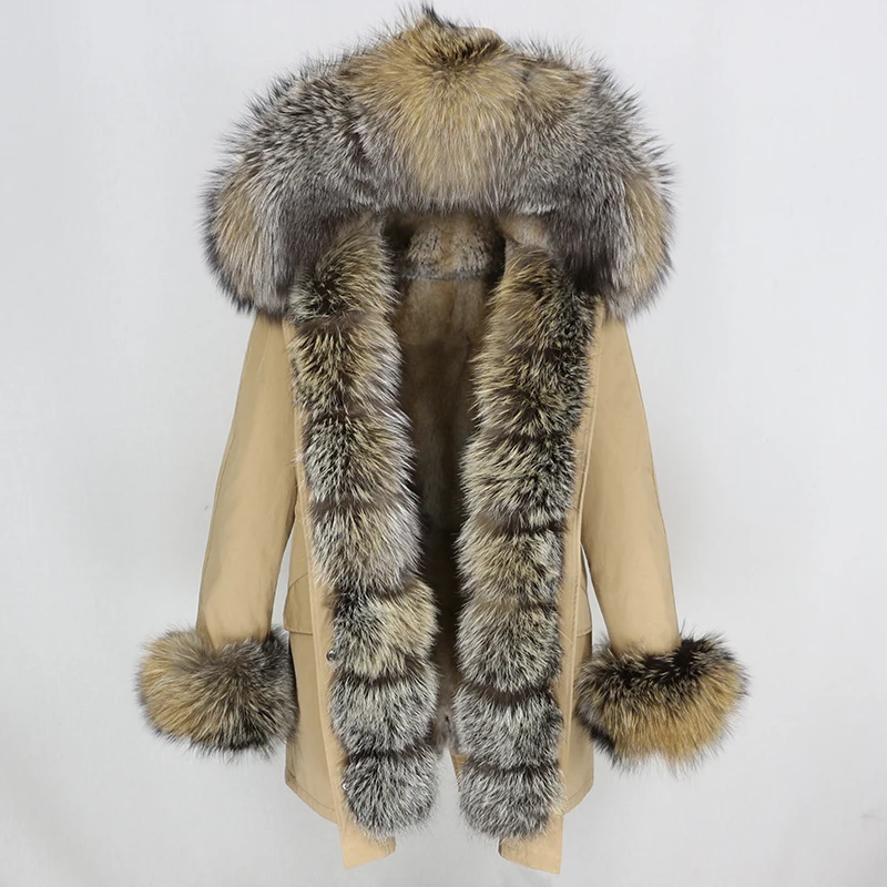 OFTBUY, водонепроницаемая длинная парка, зимняя куртка, для женщин, натуральный мех, пальто, натуральный Лисий мех, воротник, капюшон, толстая, теплая, уличная, съемная, Новинка