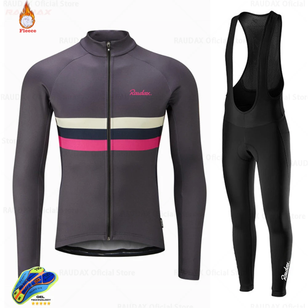 

Men's Winter Cycling Jersey 2021 Team Fleece Cycling Clothing MTB Cycling Bib Pants Set Ropa Ciclismo Winter Riding Wear
