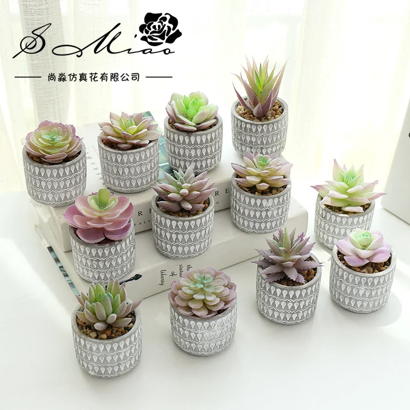 

Simulation succulent plants potted creative ornaments artificial flowers Yiwu simulation plants potted landscape artificial