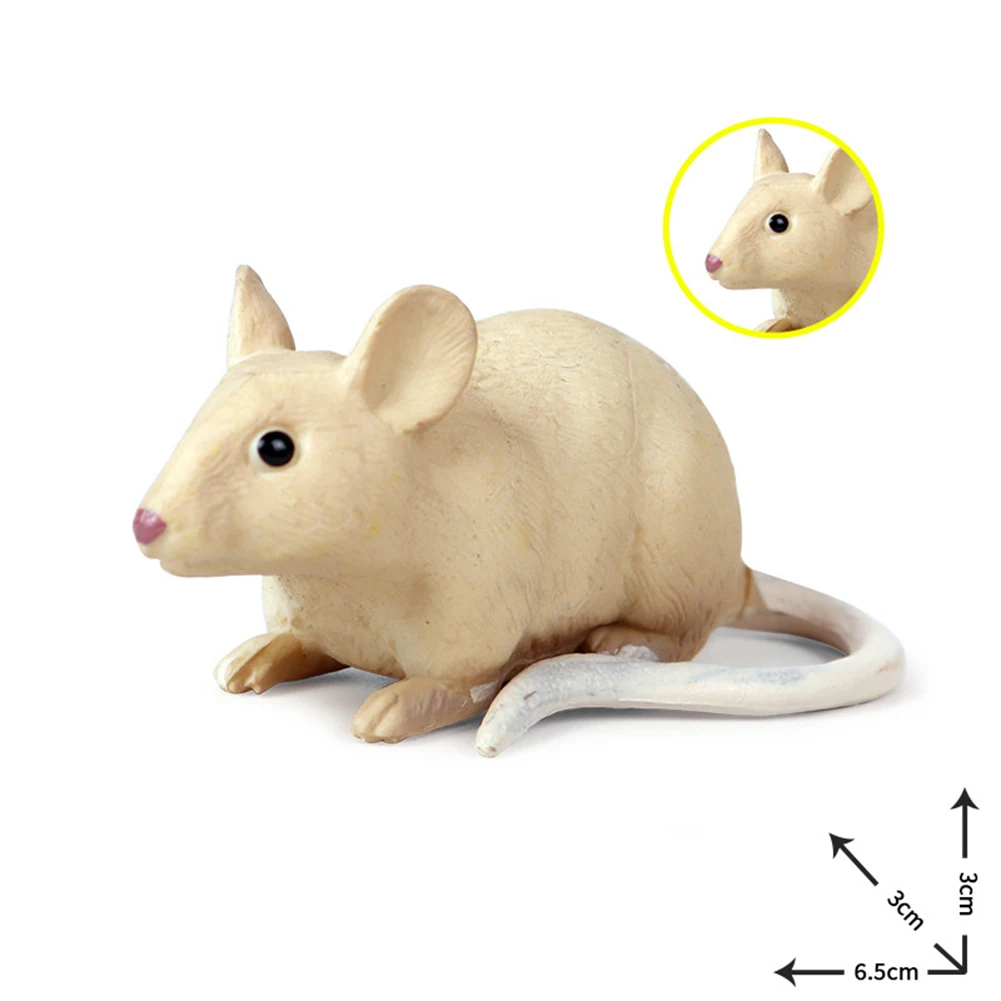 Figuritas de decoraci&oacute;n para el hogar, figuritas en miniatura de PVC, de pl&aacute;stico, de rat&oacute;n blanco y negro simulado, figuritas de juguete para Halloween-2