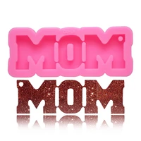 hmzcn bright mom keychain silicone molds diy necklace jewelry shiny epoxy resin mold customized wholesale clay resin mold