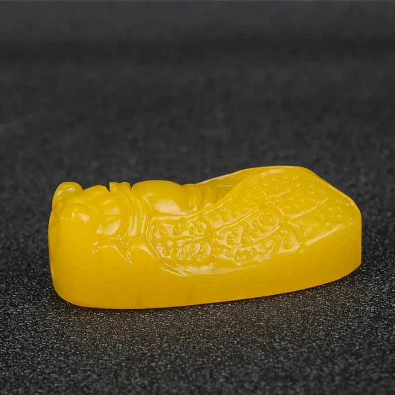 Натуральный желтый Нефритовый камень кулон Цикада Китайский жадеит Ювелирное