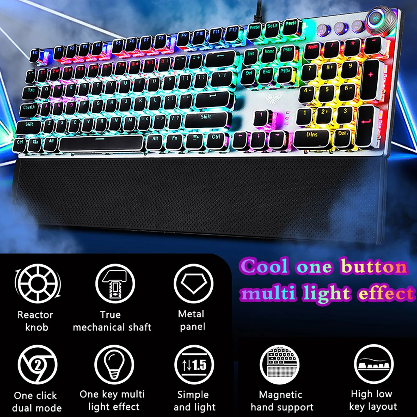 Клавиатура Механическая в стиле стимпанк быстрая доставка металлическая панель