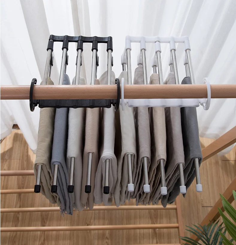 

Space Saving Pants Hanger, Stainless Steel Folding Magic Hanger, Closet Clothes Organizer, Scarf, Towel, Clothes, Jeans Hanger