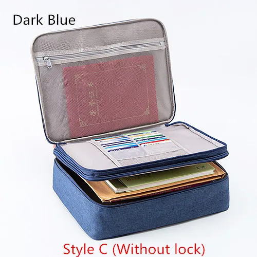 C-Navy Blue Mihawk большая Вместительная дорожная Сумка для документов, паспорта, ID, кредитных карт, кошелек, держатель для наличных денег, органайзер, чехол, коробка с кодовым чехлом, принадлежности - Цвет: C-Navy Blue